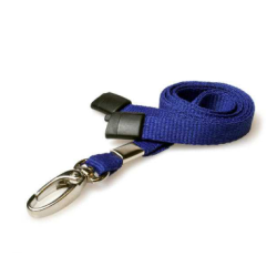 Lanyard with breakaway & metal clip NAVY BLUE, pack of 100