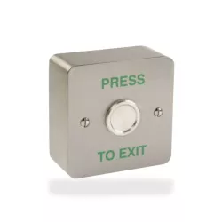 Waterproof Exit button, flush mount, natural anodised finish