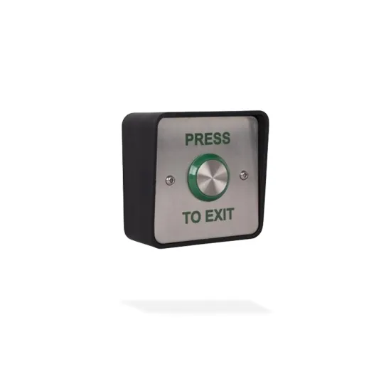 Waterproof Exit button, flush mount, natural anodised finish