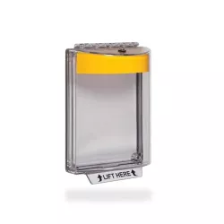 Perspex Protective Break Glass Call Point Cover Yellow Header