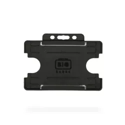 BioBadge Single-Sided Open-Faced Cardholder (Pack of 100) (Black, Landscape)
