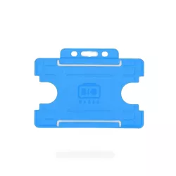 BioBadge Single-Sided Open-Faced Cardholder (Pack of 100) (Landscape, Light Blue)
