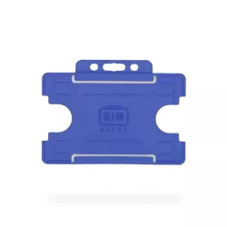 BioBadge Single-Sided Open-Faced Cardholder (Pack of 100) (Landscape, Navy Blue)