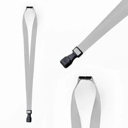 Grey Plain Lanyards with Safety Breakaway, 10mm (L-B-GYP) - Pack of 100