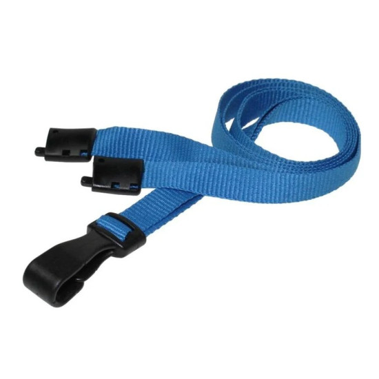 Light Blue Plain Lanyards with Safety Breakaway, 10mm (L-B-LBP) - Pack of 100