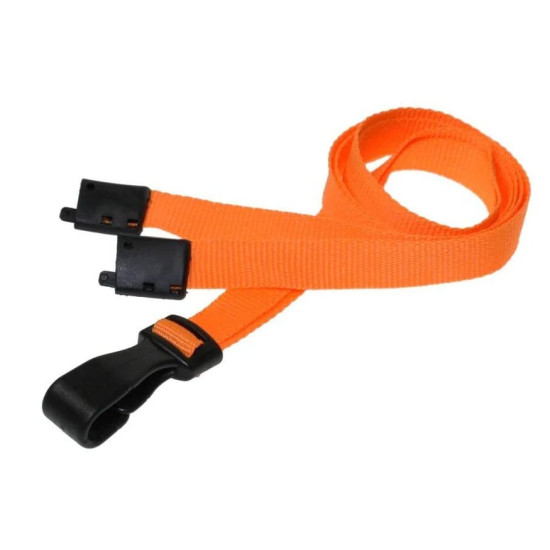 Orange Plain Lanyards with Safety Breakaway, 10mm (L-B-ORP) - Pack of 100