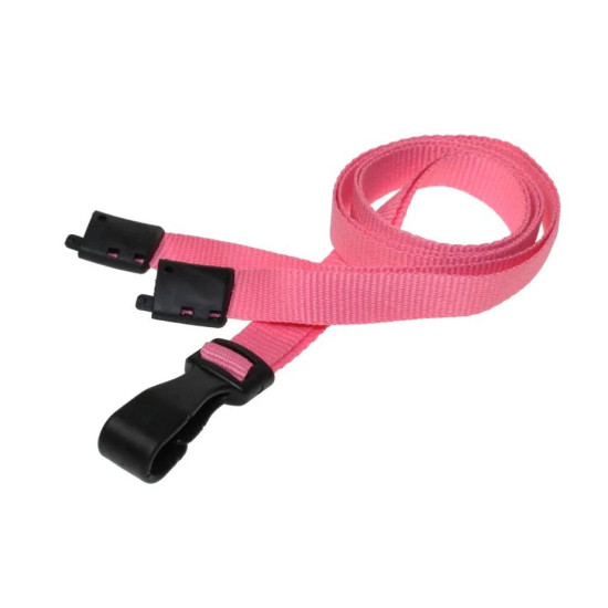 Pink Plain Lanyards with Safety Breakaway, 10mm (L-B-PKP) - Pack of 100
