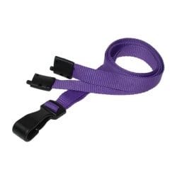 Purple Plain Lanyards with Safety Breakaway, 10mm (L-B-PUP) - Pack of 100