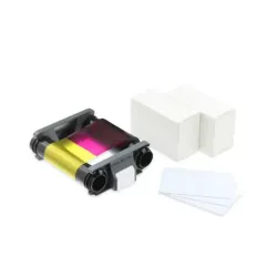 Evolis Badgy CBGP0001C YMCKO Ribbon and Cards (100 Prints)