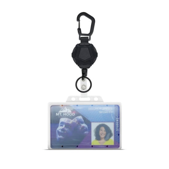 Heavy Duty Badge Reel - High Strength Carabiner with Strap Clip and Ring Fitting - Pack of 10