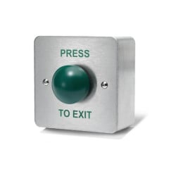 ICS Surface mount green dome exit button - screen printed PRESS TO EXIT - AA57S-PTE-BX
