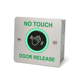 ICS Flush mount stainless steel infra-red touch-free exit button - DOOR RELEASE - DRB-IR