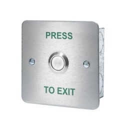 ICS Flush mount stainless steel exit button - PRESS TO EXIT - DRB002F-PTE