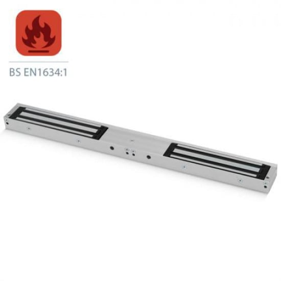 ICS Double Mini Surface Mount Maglock, 2 x 600lbs HF, 12/24V DC - FIRE RATED - FR-U10004