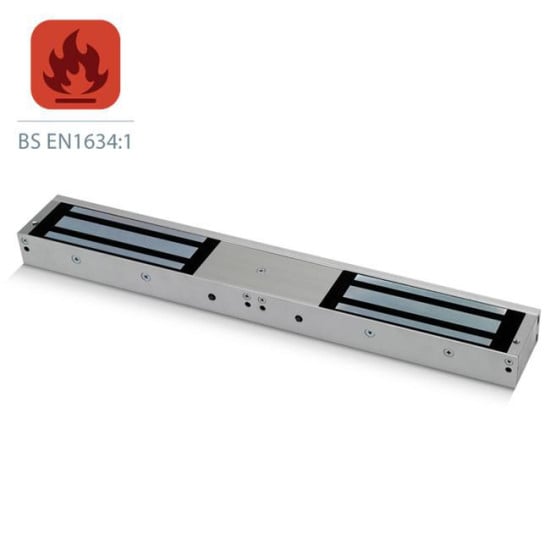 ICS Double Standard Surface Mount Maglock, Monitored with Door Status, 2 x 1200lbs HF, 12/24V DC - FIRE RATED - FR-U10040DSU