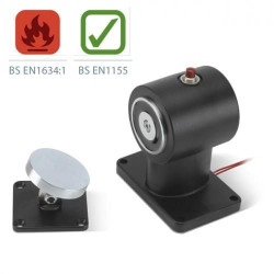 ICS Fire Rated Floor Mount Door Hold Open Magnet in Black powder-coat finish - 12V DC - GD830F-12