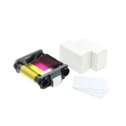 Evolis Badgy CBGP0001C YMCKO Ribbon and Cards (100 Prints)